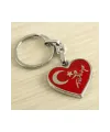 Kalp Ay Yıldız Metal Anahtarlık
