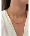 Kalp Boncuk Kolye - Turuncu