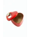 Kalp Boş Kırmızı Metal Kutu 9 cm