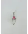 Kalp Detaylı Sallantılı Göbek Piercing - Pg0126
