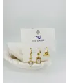 Kalp Detaylı Üçlü Kombin Küpe - Kp00549