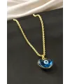 Kalp Nazar Çelik Kolye