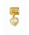 Kalp Zirkon Taşlı Sallatılı Çelik Charm