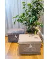 Kapaklı Püskül Detaylı Düzenleyici Çok Amaçlı Organizer Keçe Sepet (mini)  03495