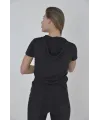 Kapşonlu Slim Fit T-shirt - Siyah