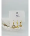 Kar Tanesi Detaylı Üçlü Kombin Küpe - Kp00539