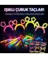 Karanlıkta Parlayan Glow Taç Seti 12 Adet – Yıldız Kalp Ay Çiçek (Her Model 3 Adet)