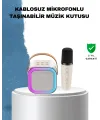 Karaoke Mikrofon Hoparlör Seti 6 Saat Kullanım Süresi