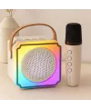 Karaoke Mikrofonlu Taşınabilir Bluetooth Hoparlör (Işıklı, USB Şarjlı)