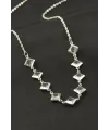 Kare Kristal Taşlı Kolye