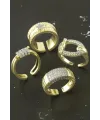 Karışık Lüks Zirkon Taşlı Çelik Yüzük 1 Adet