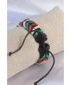 Karışık Renk İpli Deri Erkek Bileklik