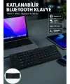 Katlanabilir Bluetooth Klavye 3 Cihaz Bağlantılı Kablosuz Taşınabilir Klavye