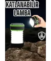 Katlanabilir Kamp Lambası Solar Fener Görünümlü 3 Kademeli Şarjlı