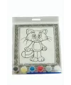 Kedi Desenli Boyama Tuval Seti