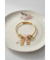 Kedili Model Pembe Charmlı Bileklik