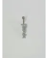 Kelebek Detaylı Sallantılı Göbek Piercing - Pg0076