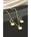 Kelebek Taşlı Set Kolye