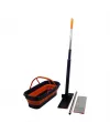Kendinden Sıkmalı Katlanır - Tekerli Kovalı Mop Seti Yedek Bezli360° Başlık=11.5x41cm- Sap:130cm
