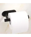 Kendinden Yapışkanlı Tuvalet Kağıtlığı – Mat Siyah Modern Banyo Rulo Askısı