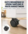 Kilitli Mini Tekerlek Ayak 4 cm 4’lü Set
