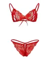Kırmızı Dantelli Fantazi Sütyen ve G-String Takım IEG2048