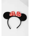 Kırmızı Fiyonklu Minnie Mouse Taç Fare Tacı Kafa Bandı