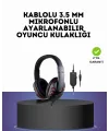 Kırmızı Gaming Headset Mikrofonlu Sağlam Kablolu Konforlu