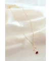 Kırmızı Gül Figürlü Kolye