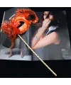 Kırmızı Işıltılı Tutmalı Fotoğraf Çekimi Maskesi 18x29 cm