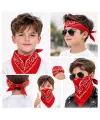 Kırmızı Kovboy Fuları Çocuk Bandana Western Desenli Boyun Fuları