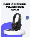 Kırmızı Kulaklık Mikrofonlu Ayarlanabilir Konforlu Tasarımlı