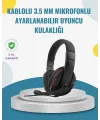 Kırmızı Kulaklık Stereo Mikrofonlu Dayanıklı Örgü Kablolu