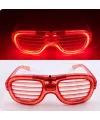 Kırmızı Led Işıklı Parti Gözlüğü - Neon Glow Şerit Gözlük 3 Modlu