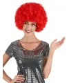 Kırmızı Renk Kıvırcık Afro Bonus Peruk