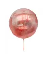 Kırmızı Simli Yuvarlak Şeffaf Balon 24 İnç