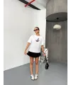 Kısa Kol Baskılı T-shirt - Beyaz