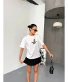 Kısa Kol Baskılı T-shirt - Beyaz