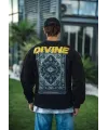 Kışlık Bisiklet Yaka Baskılı SweatShirt - Siyah