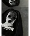Kışlık Bisiklet Yaka Baskılı SweatShirt - Siyah