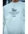 Kışlık Bisiklet Yaka Ön Ve Arka Baskılı SweatShirt - Beyaz