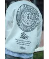 Kışlık Bisiklet Yaka Ön Ve Arka Baskılı SweatShirt - Beyaz