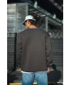 Kışlık Bisiklet Yaka Üç İplik Basic SweatShirt - Antrasit