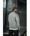 Kışlık Bisiklet Yaka Üç İplik Basic SweatShirt - Gri
