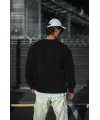 Kışlık Bisiklet Yaka Üç İplik Basic SweatShirt - Siyah