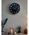 Klasik 40 Cm Krom Şık Metal Duvar Saati