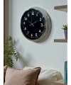 Klasik 40 Cm Krom Şık Metal Duvar Saati
