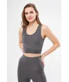 Kolsuz Dalgiç Baskılı Crop - Füme