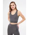 Kolsuz Dalgiç Baskılı Crop - Füme