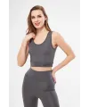 Kolsuz Dalgiç Baskılı Crop - Füme